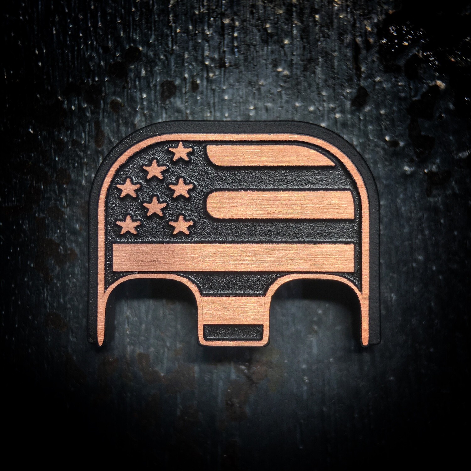 American Flag 3D - Copper - Cerakoted Deep Engraved Brushed