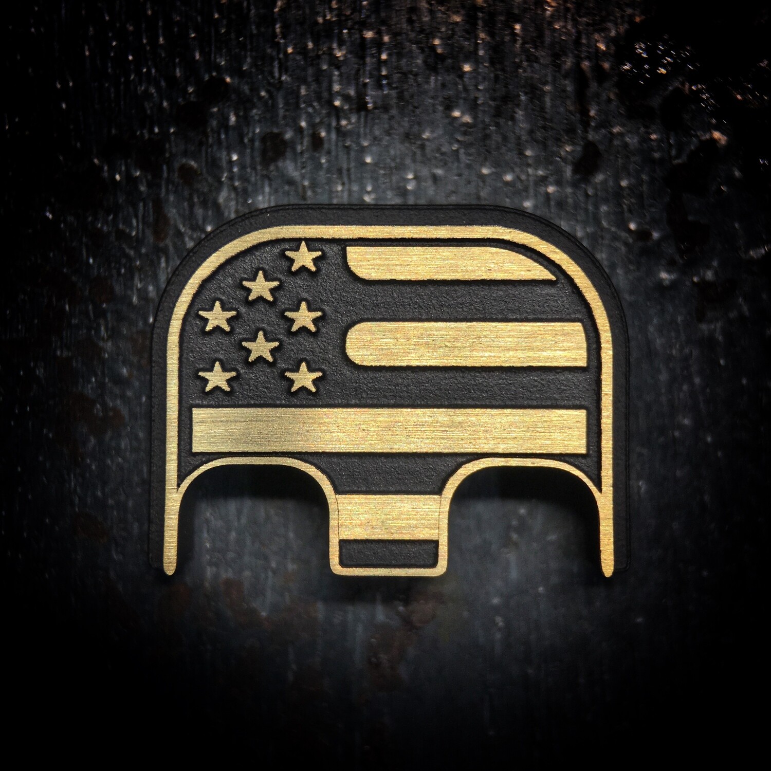 American Flag 3D - Brass - Cerakoted Deep Engraved Brushed