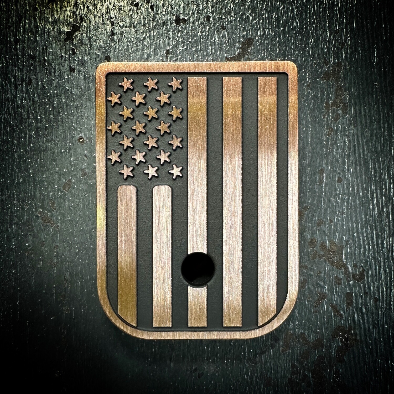 American Flag Mag 3D - Copper - Cerakoted Deep Engraved Brushed