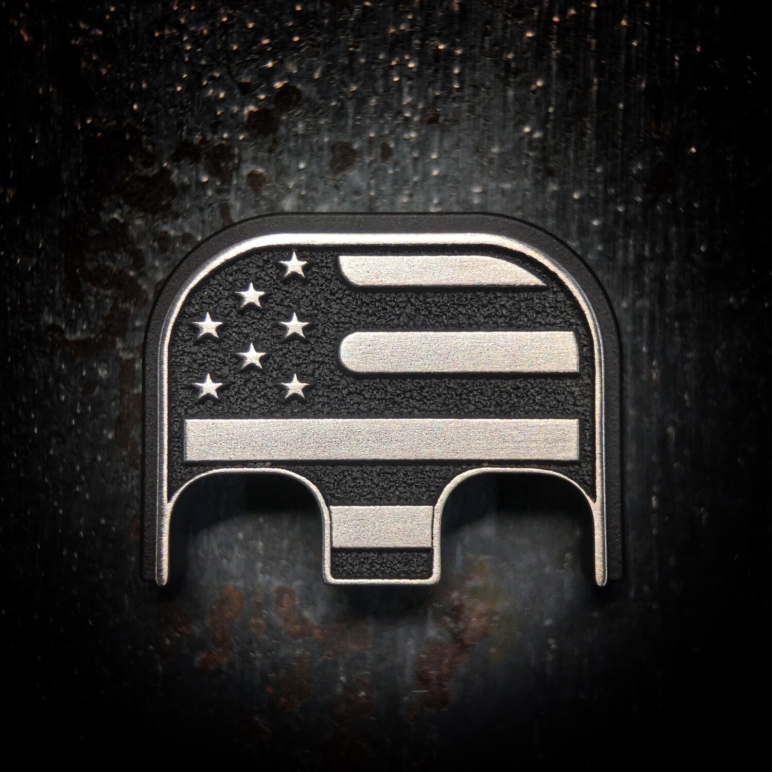 American Flag 3D - Titanium - Cerakoted Deep Engraved Brushed