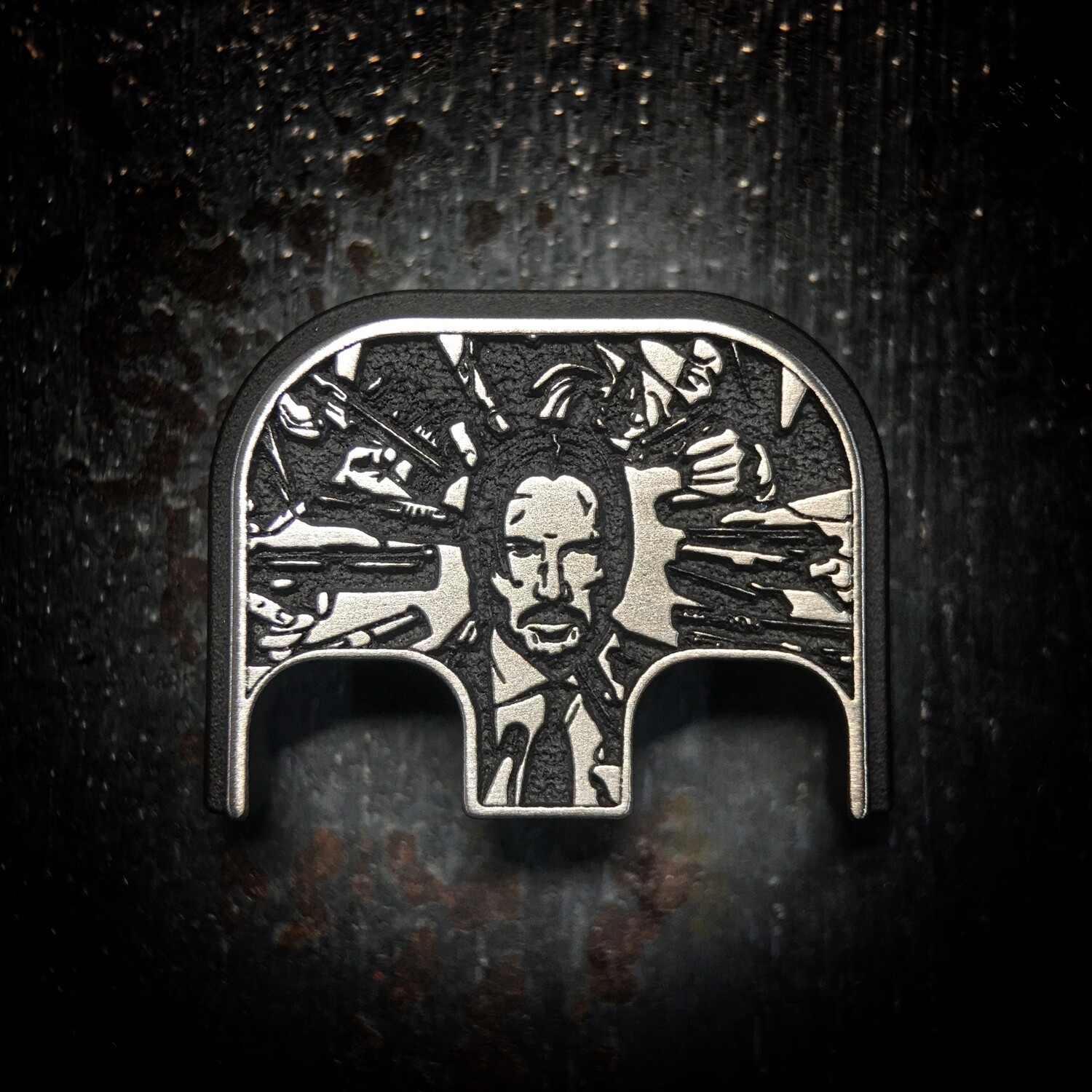 John Wick 3D - Titanium - Cerakoted Deep Engraved Brushed