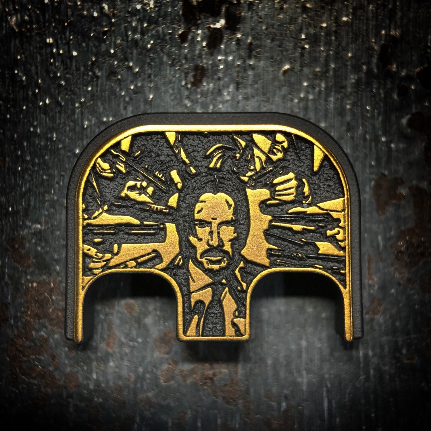 John Wick 3D - Titanium - Cerakoted Deep Engraved Gold