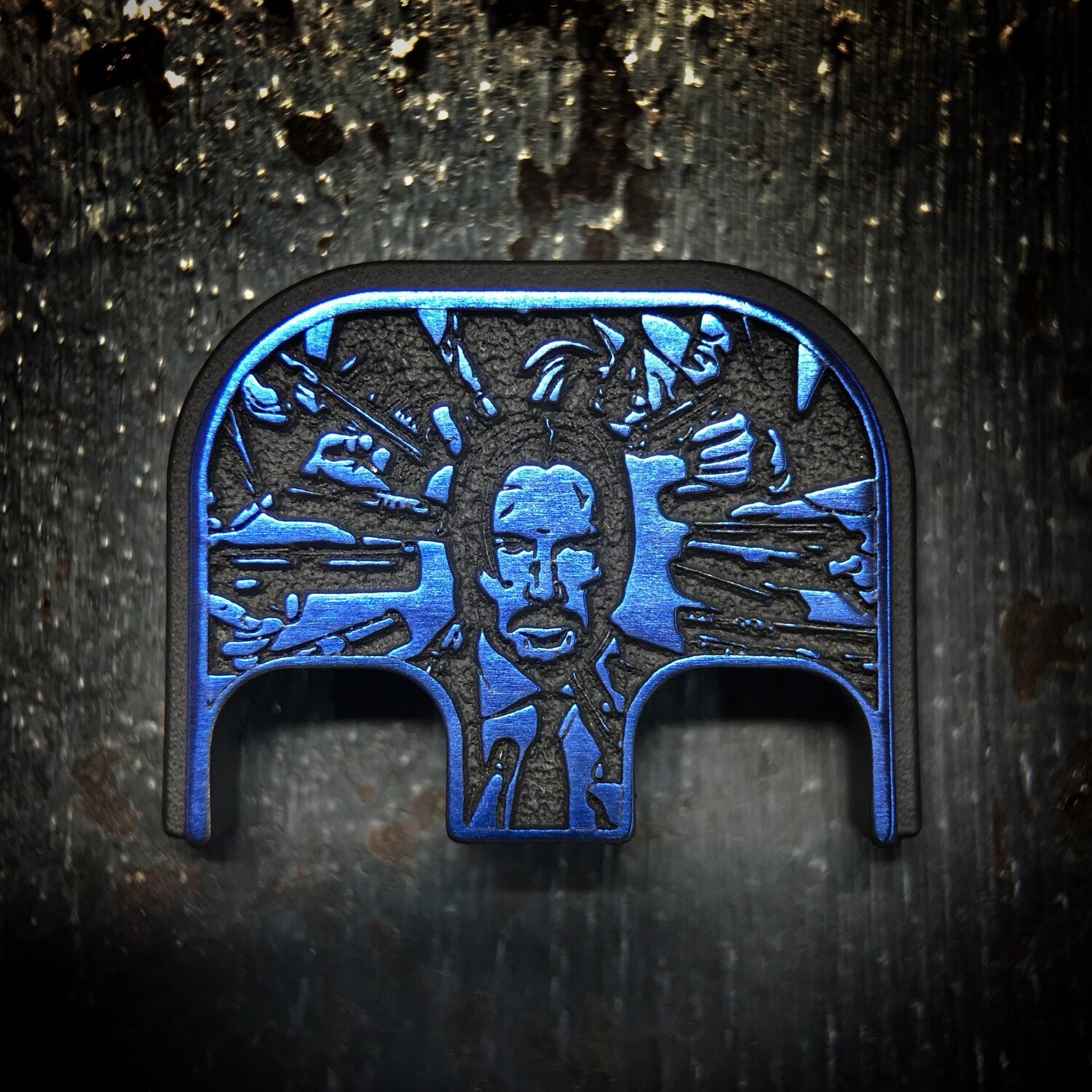 John Wick 3D - Titanium - Cerakoted Deep Engraved Blue
