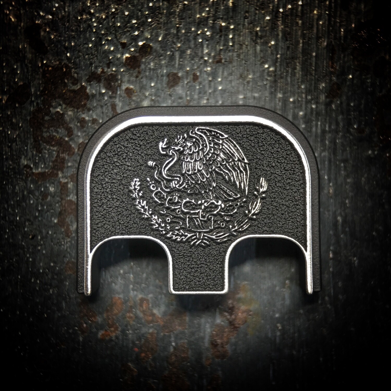 Mexican Eagle 3D - Titanium - Cerakoted Deep Engraved Brushed