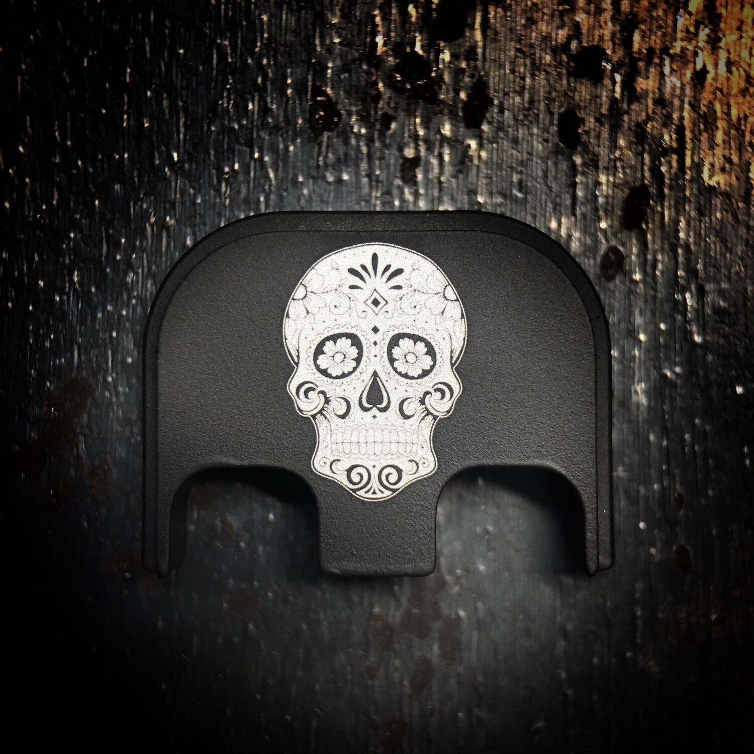 Sugar Skull - Aluminum - Black