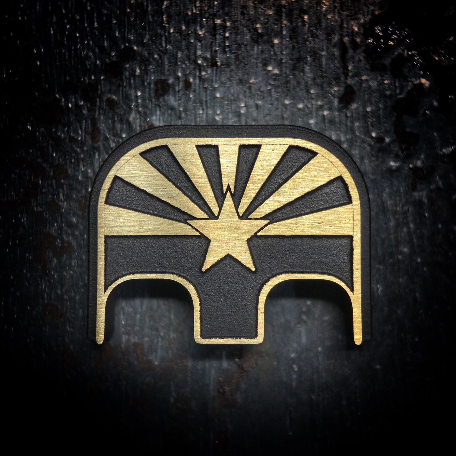 Arizona Flag 3D - Brass - Cerakoted Deep Engraved Brushed