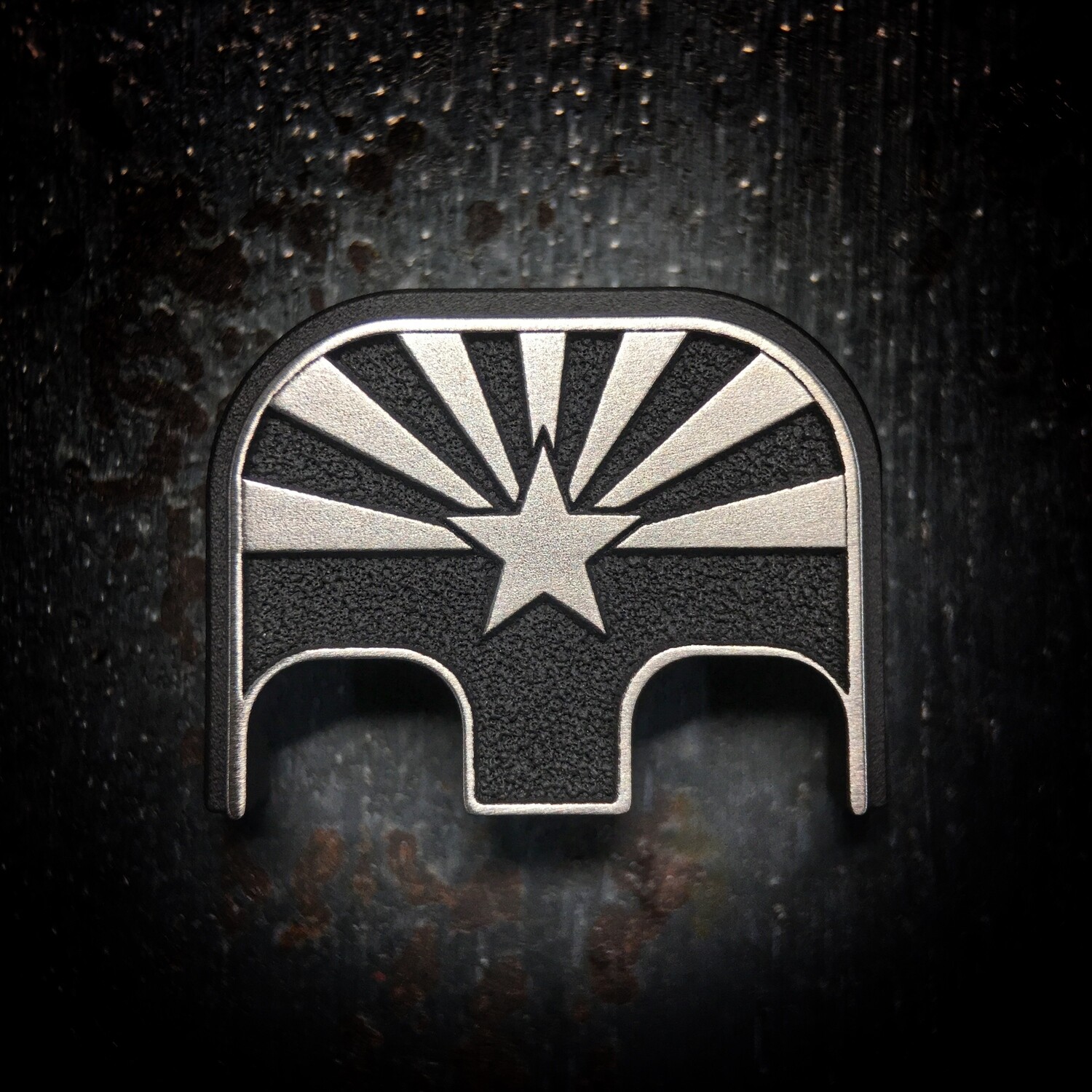 Arizona Flag 3D - Titanium - Cerakoted Deep Engraved Brushed