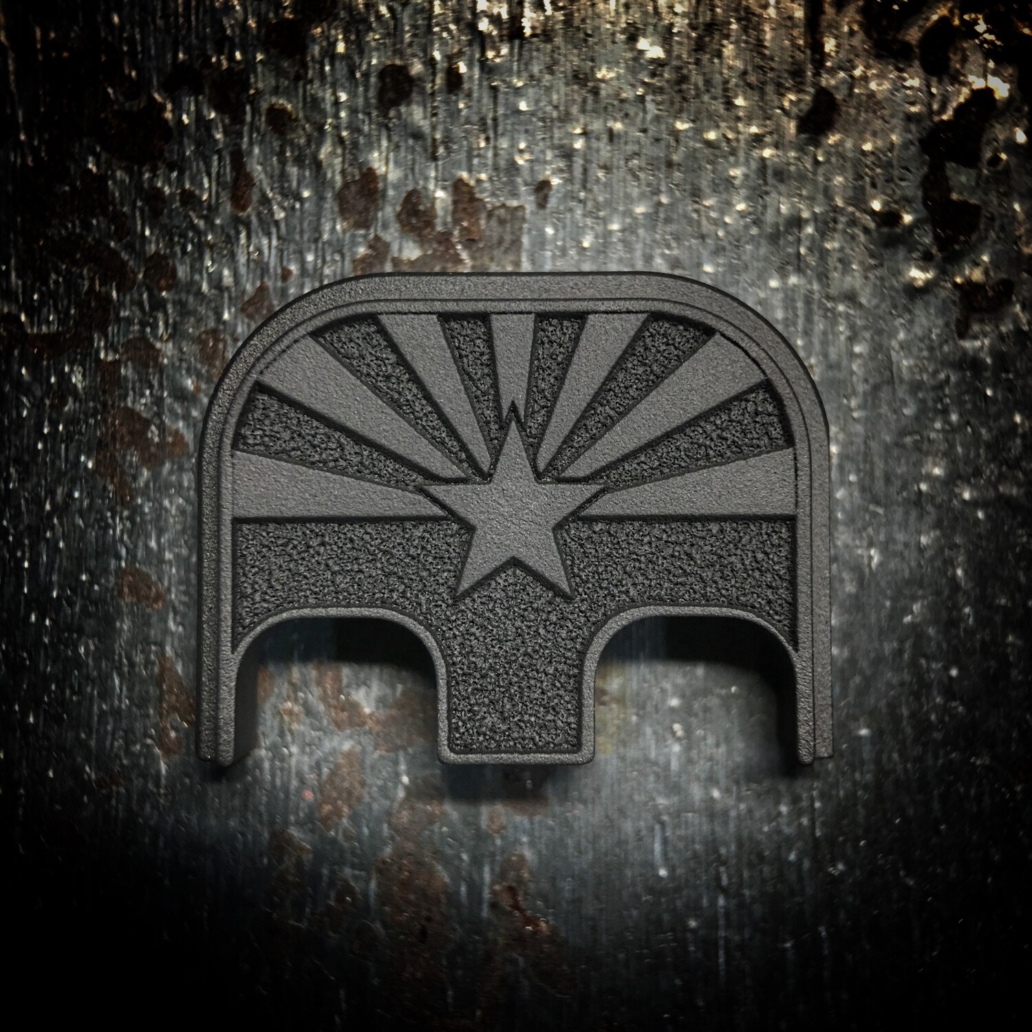 Arizona Flag 3D - Titanium - Cerakoted Deep Engraved Blackout