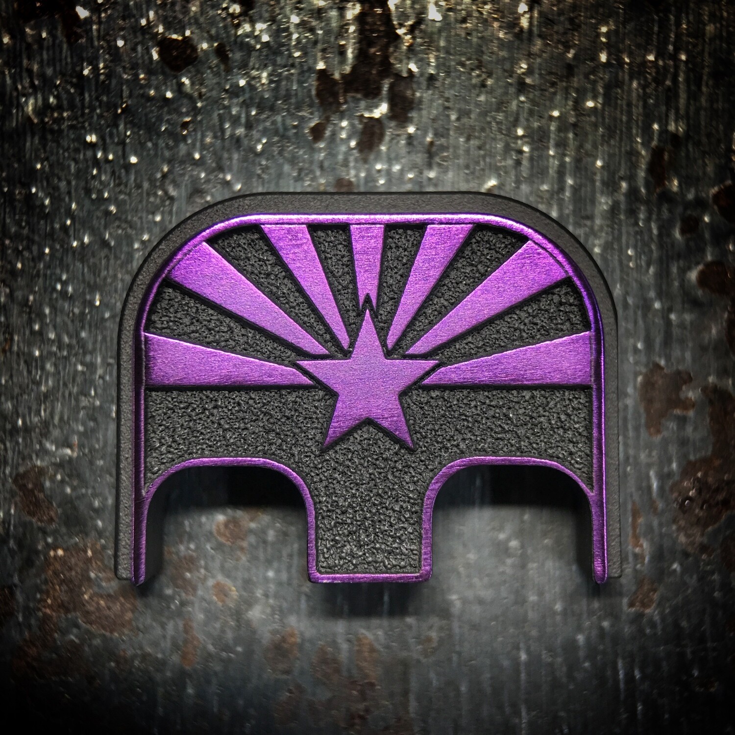 Arizona Flag 3D - Titanium - Cerakoted Deep Engraved Purple