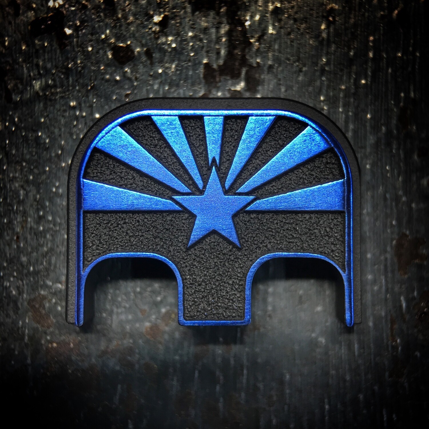 Arizona Flag 3D - Titanium - Cerakoted Deep Engraved Blue