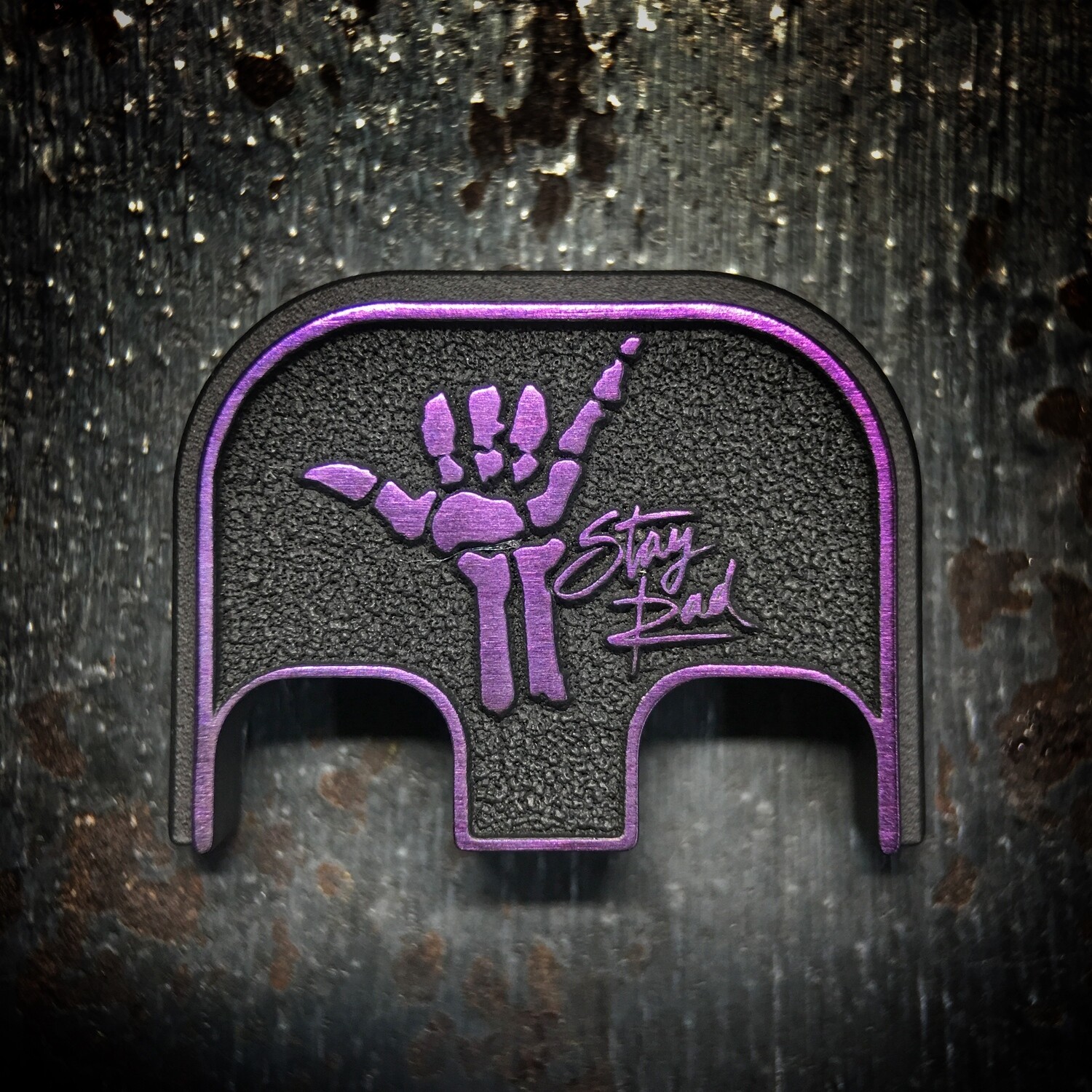 Stay Rad 3D - Titanium - Cerakoted Deep Engraved Purple