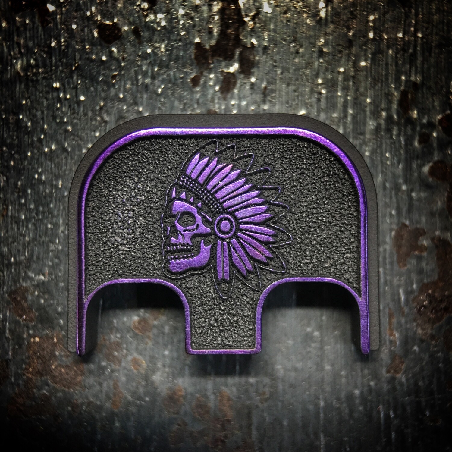 Nicholl Knives 3D - Titanium - Cerakoted Deep Engraved Purple