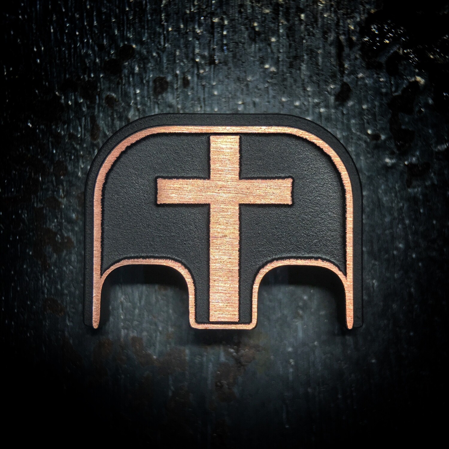 Cross 3D - Copper - Cerakoted Deep Engraved Brushed