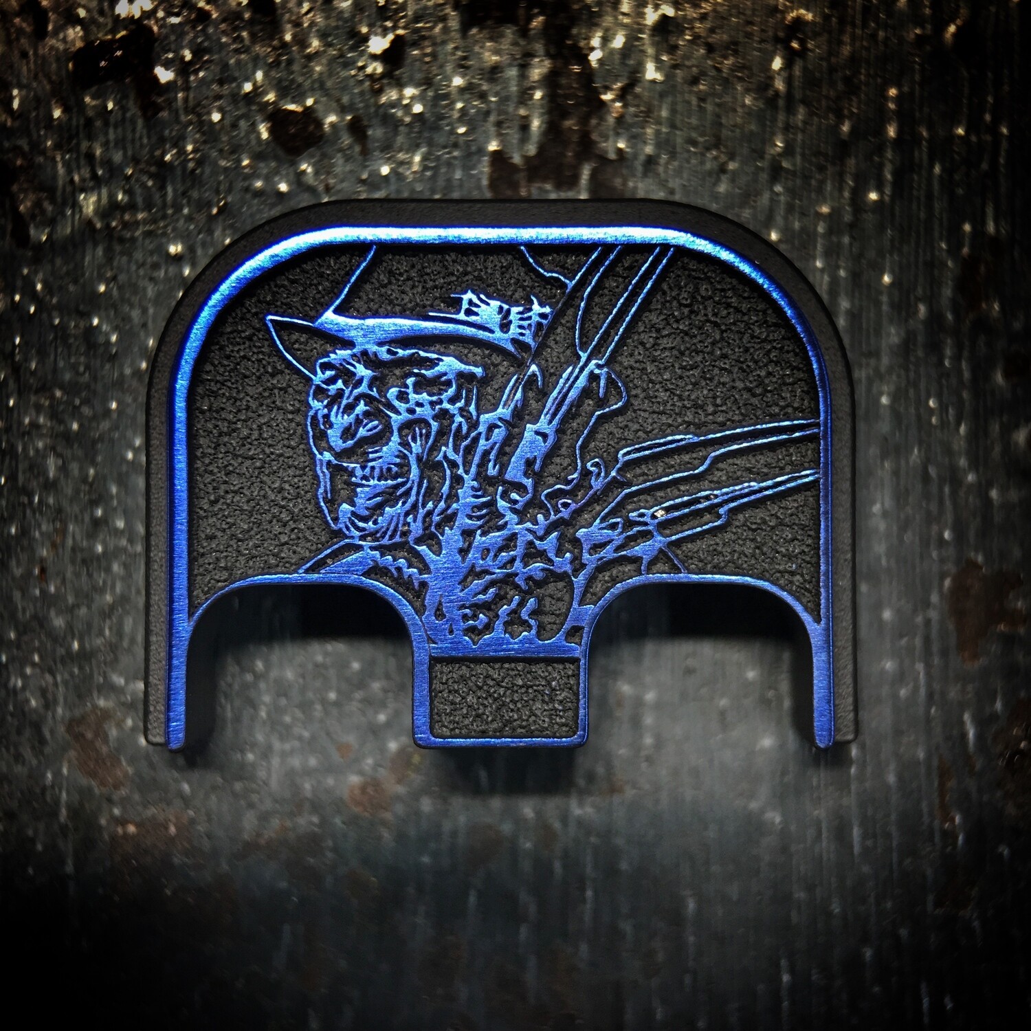 Freddy 3D - Titanium - Cerakoted Deep Engraved Blue