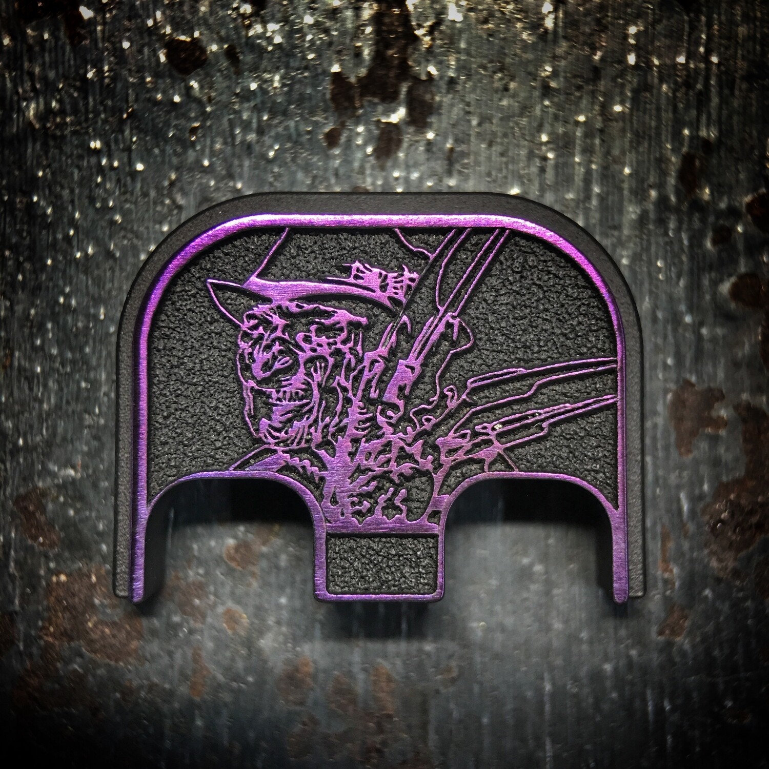 Freddy 3D - Titanium - Cerakoted Deep Engraved Purple