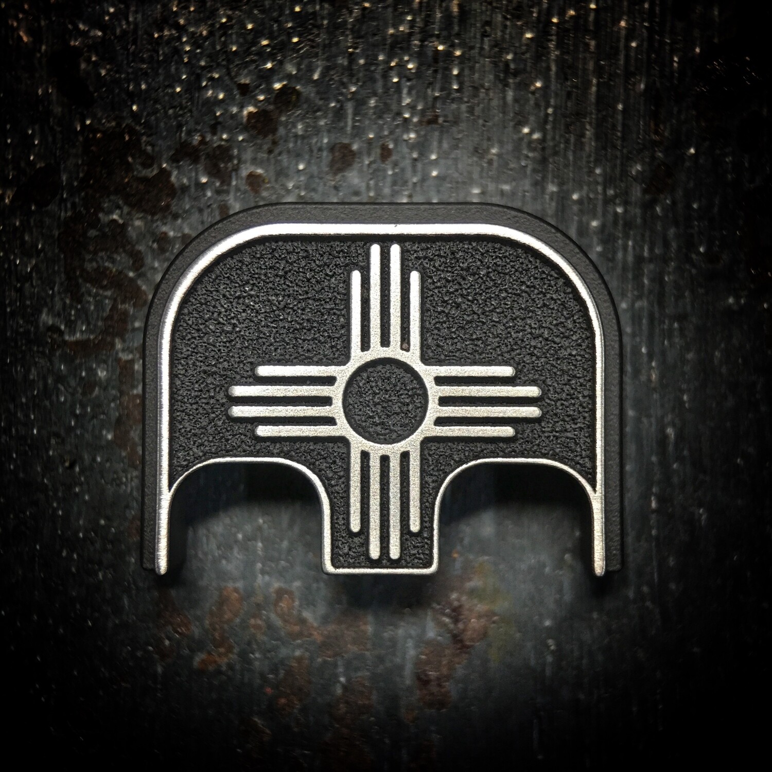 New Mexico Flag 3D - Titanium - Cerakoted Deep Engraved Brushed