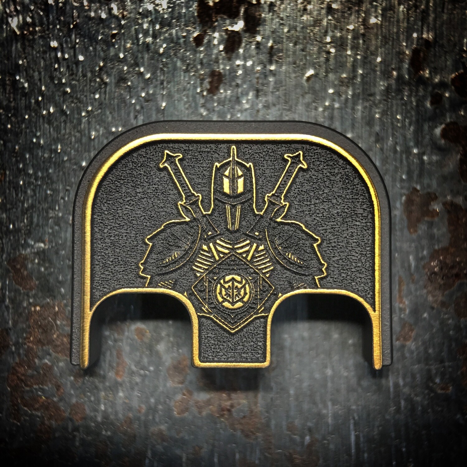 Knight 3D - Titanium - Cerakoted Deep Engraved Gold