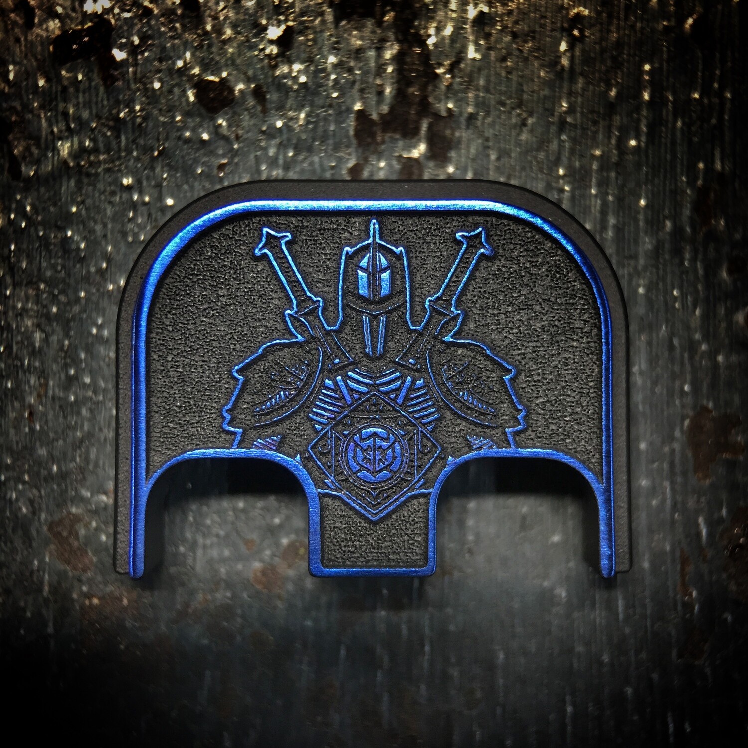 Knight 3D - Titanium - Cerakoted Deep Engraved Blue