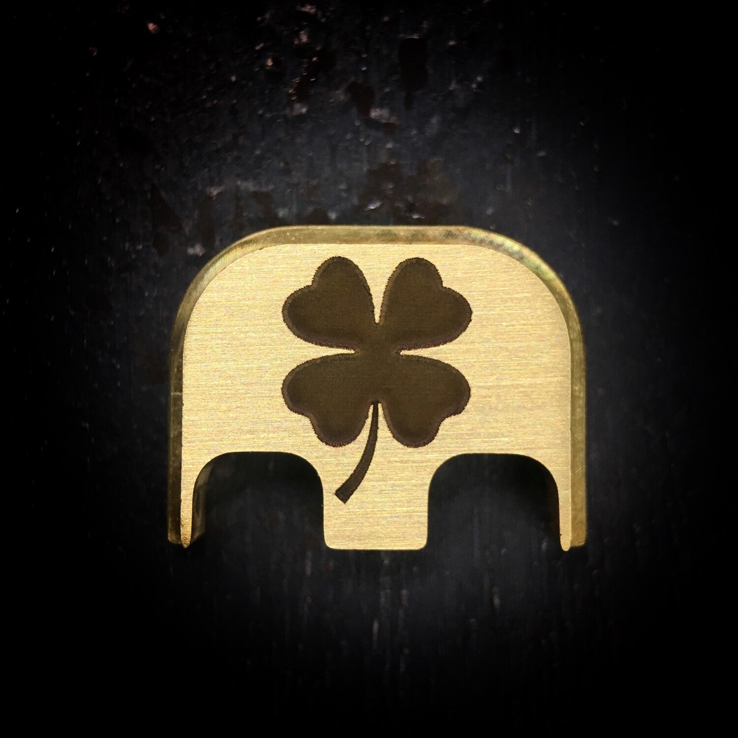 4 Leaf Clover - Brass - Deep Engraved Brushed