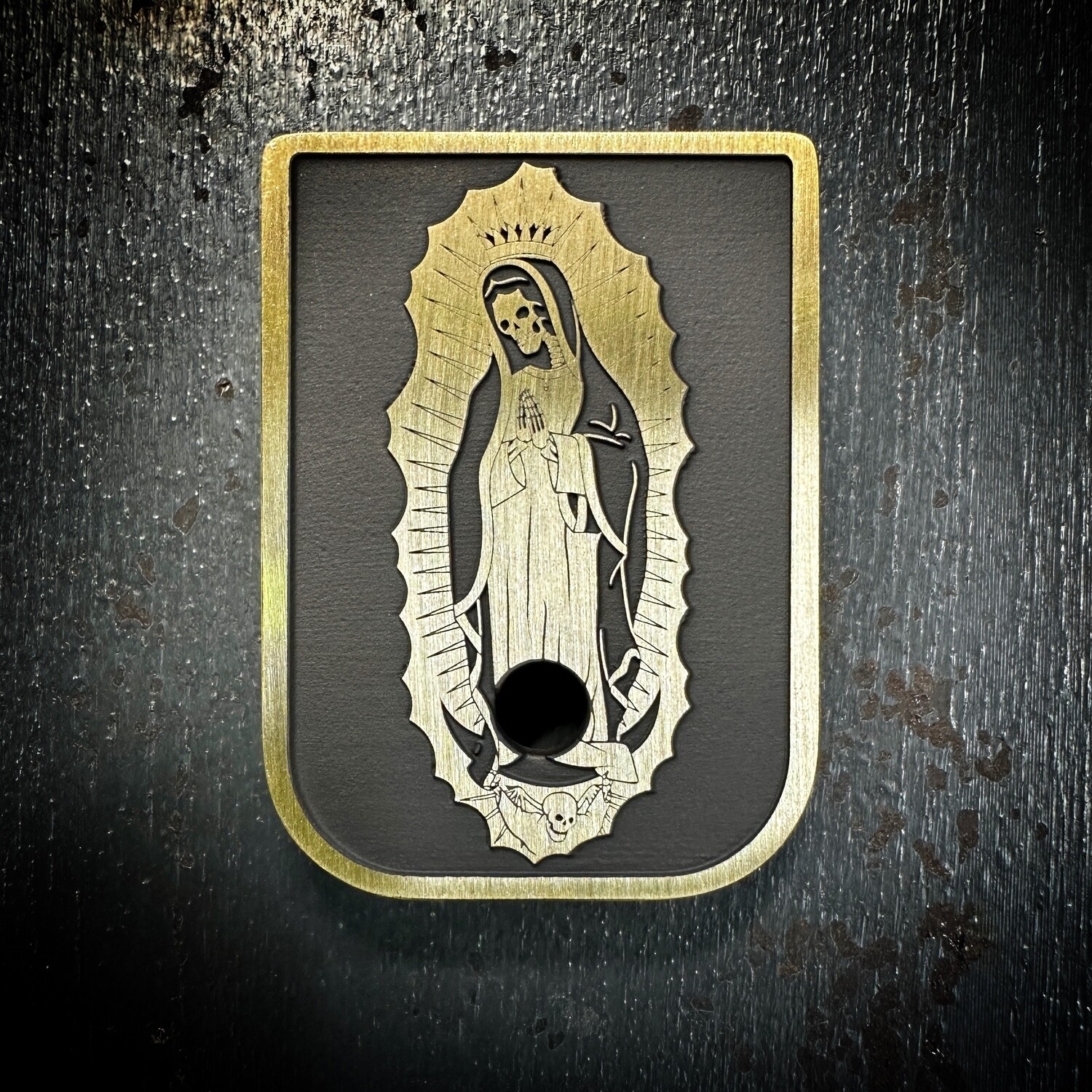 Santa Muerte Virgin Mary Mag 3D - Brass - Cerakoted Deep Engraved Brushed