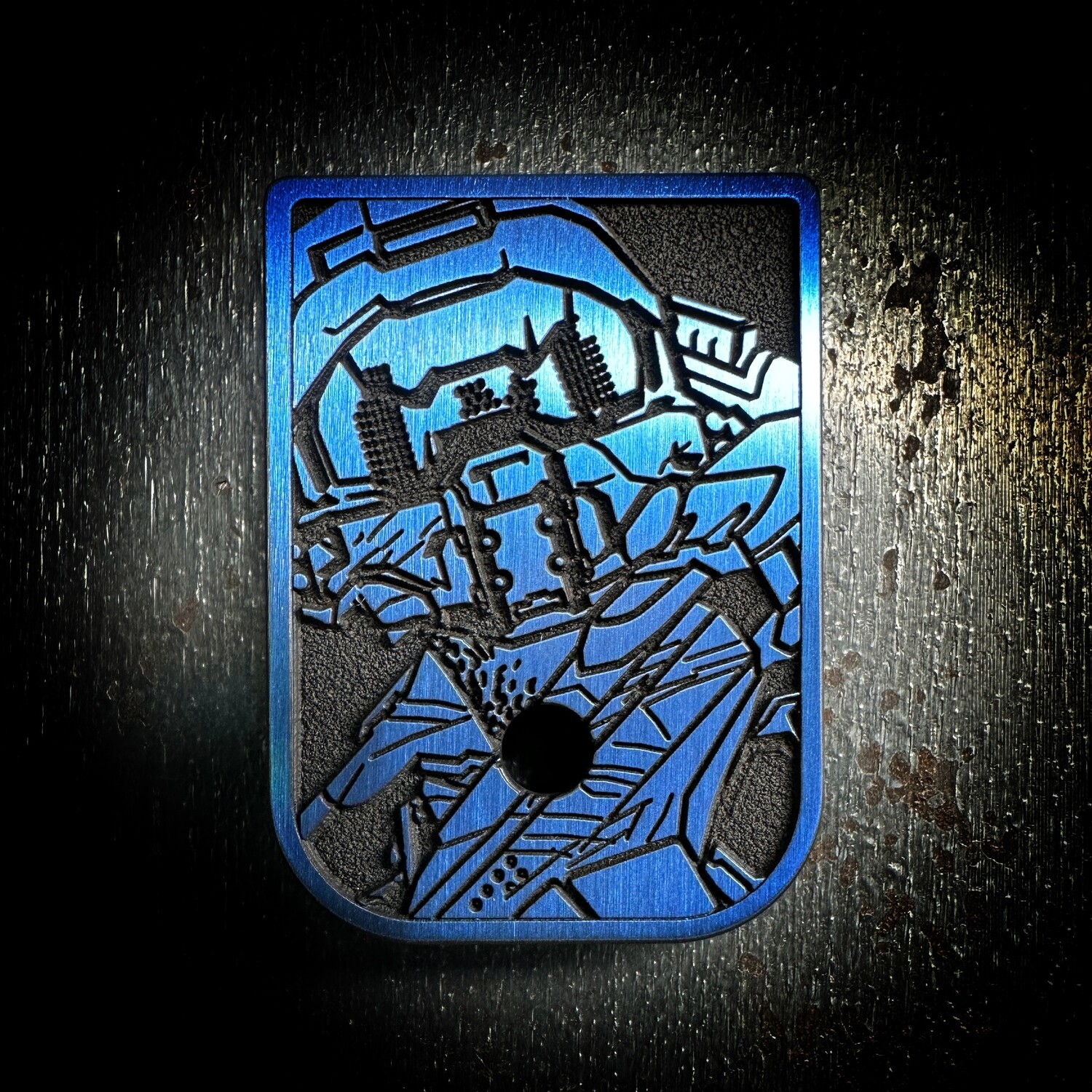 Master Chief Halo Mag 3D - Titanium - Cerakoted Deep Engraved Blue