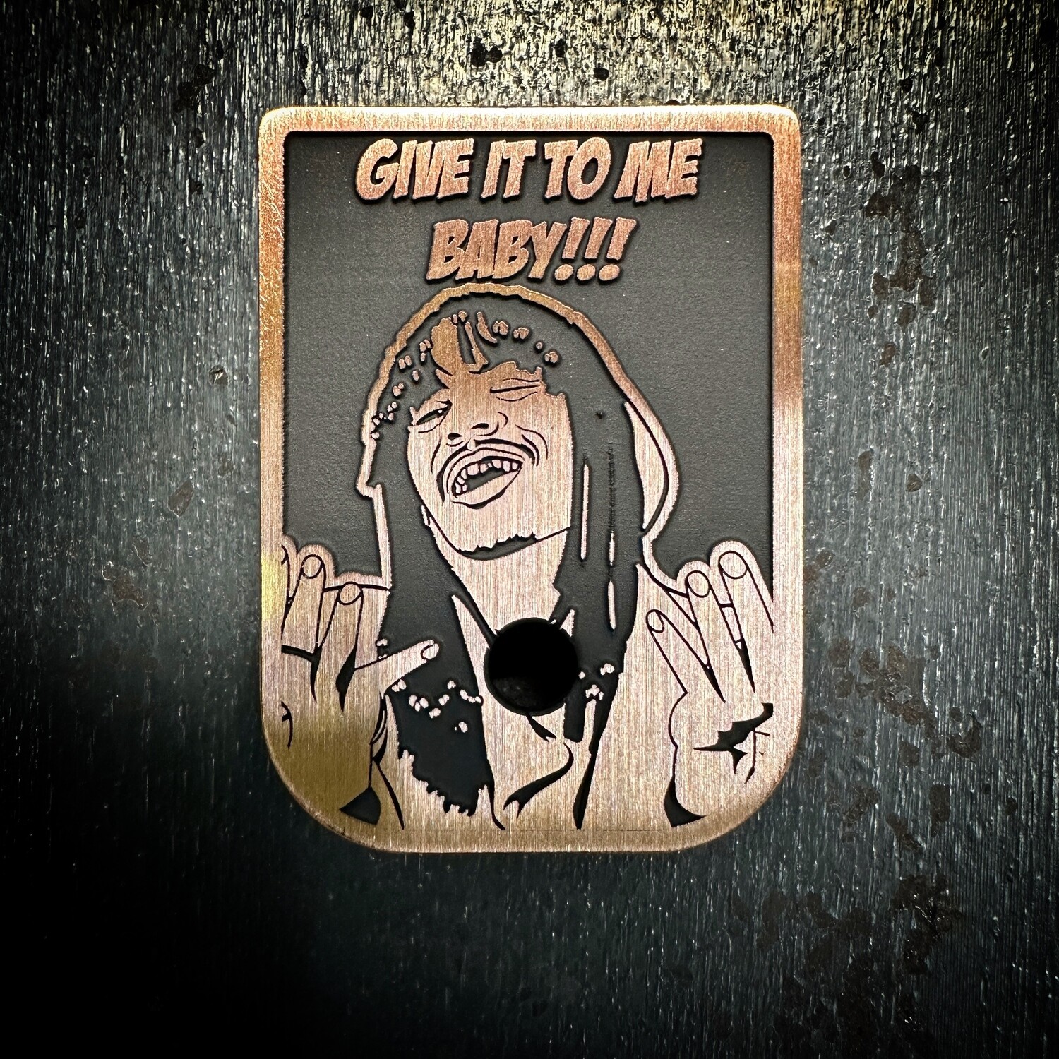 Give It To Me Baby Mag 3D - Copper - Cerakoted Deep Engraved Brushed