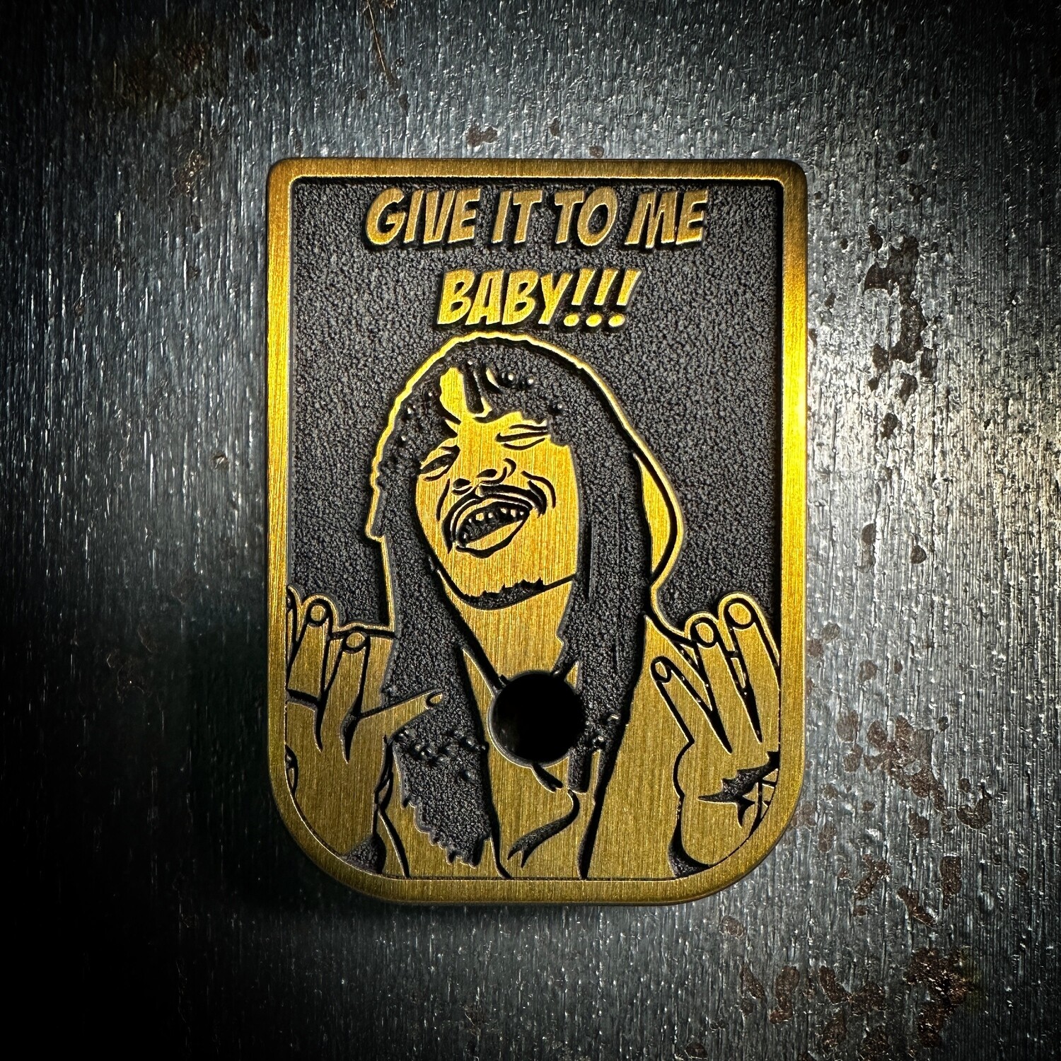 Give It To Me Baby Mag 3D - Titanium - Cerakoted Deep Engraved Gold