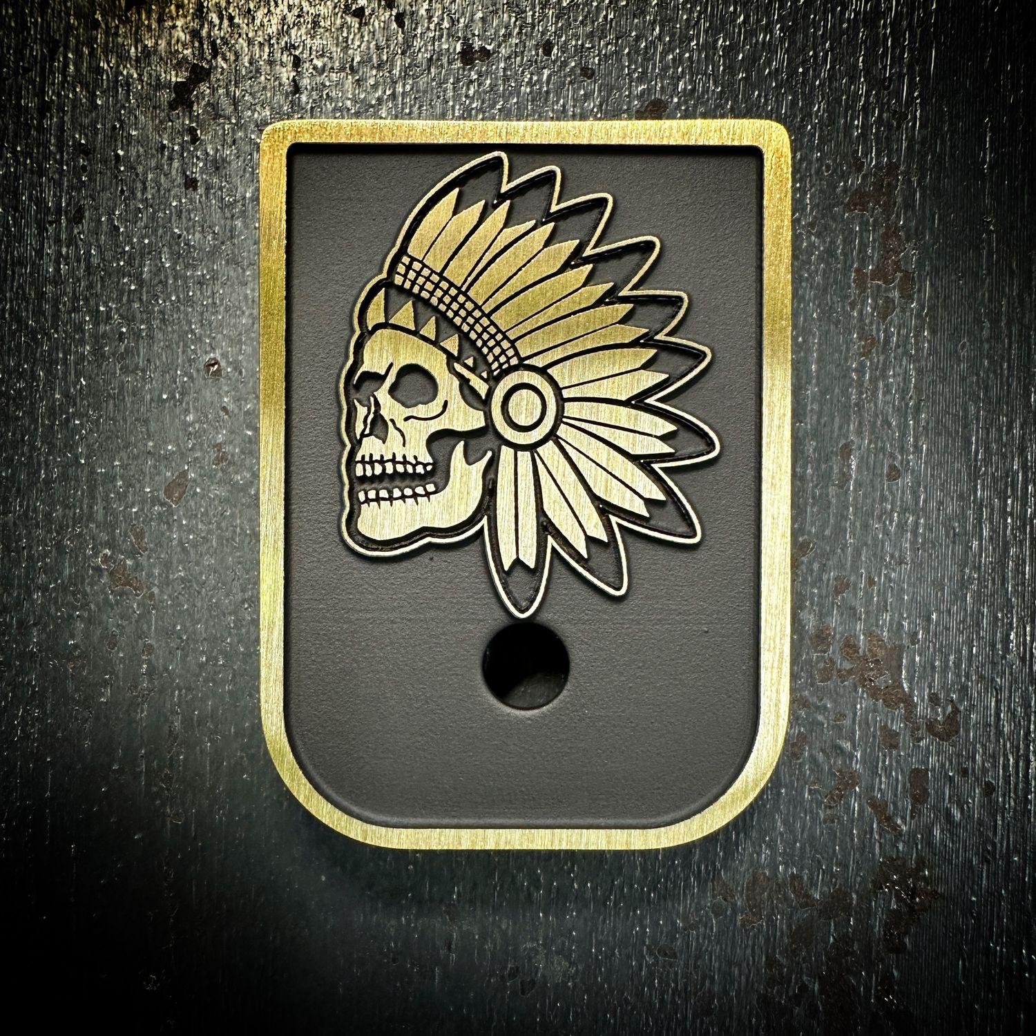 Nicholl Knives Mag 3D - Brass - Cerakoted Deep Engraved Brushed