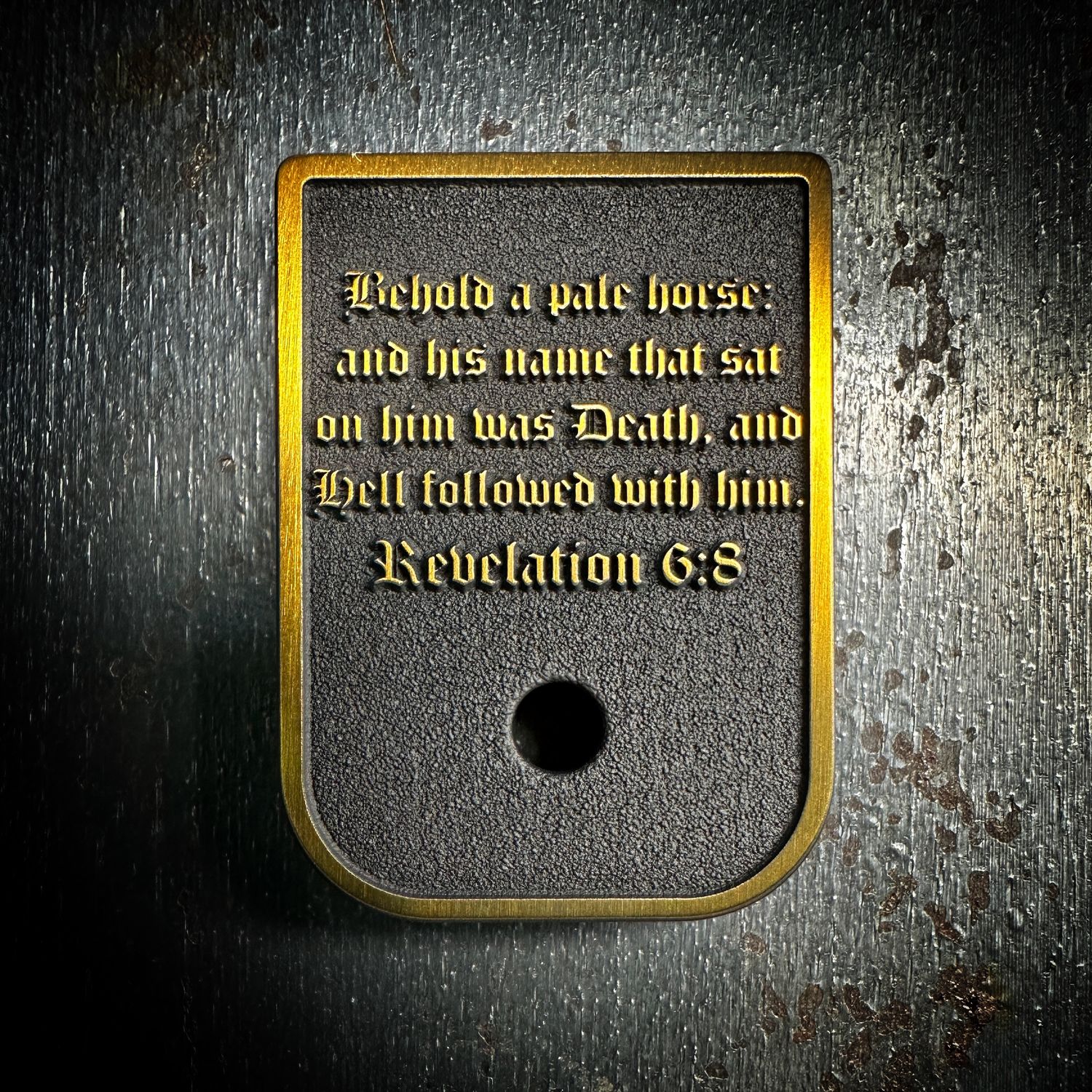 Revelation 6:8 Mag 3D - Titanium - Cerakoted Deep Engraved Gold