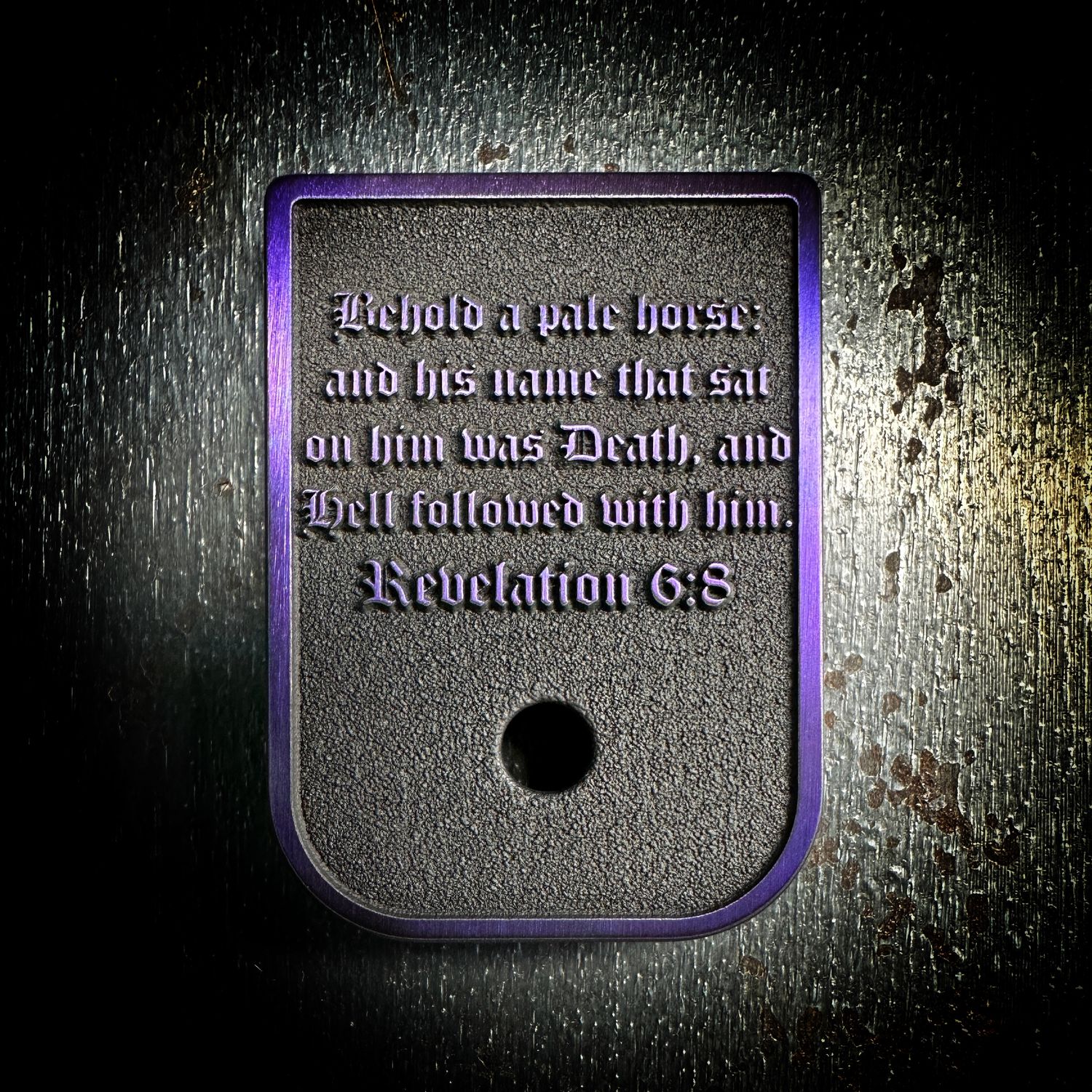 Revelation 6:8 Mag 3D - Titanium - Cerakoted Deep Engraved Purple