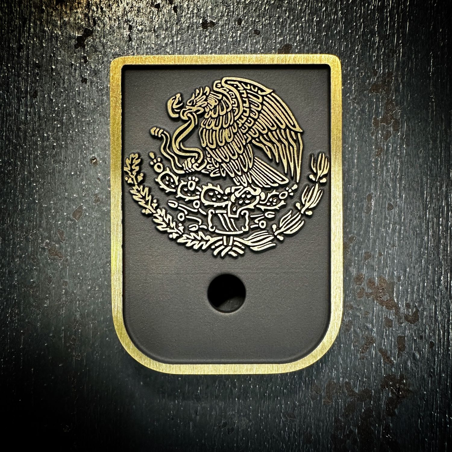 Mexican Eagle Mag 3D - Brass - Cerakoted Deep Engraved Brushed