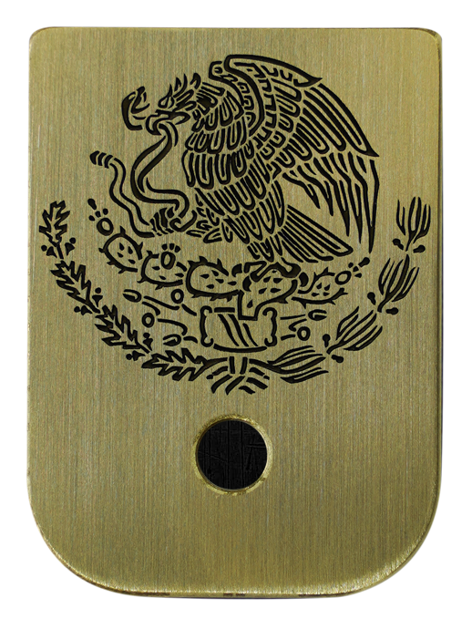 Mexican Eagle Mag - Brass - Deep Engraved Brushed
