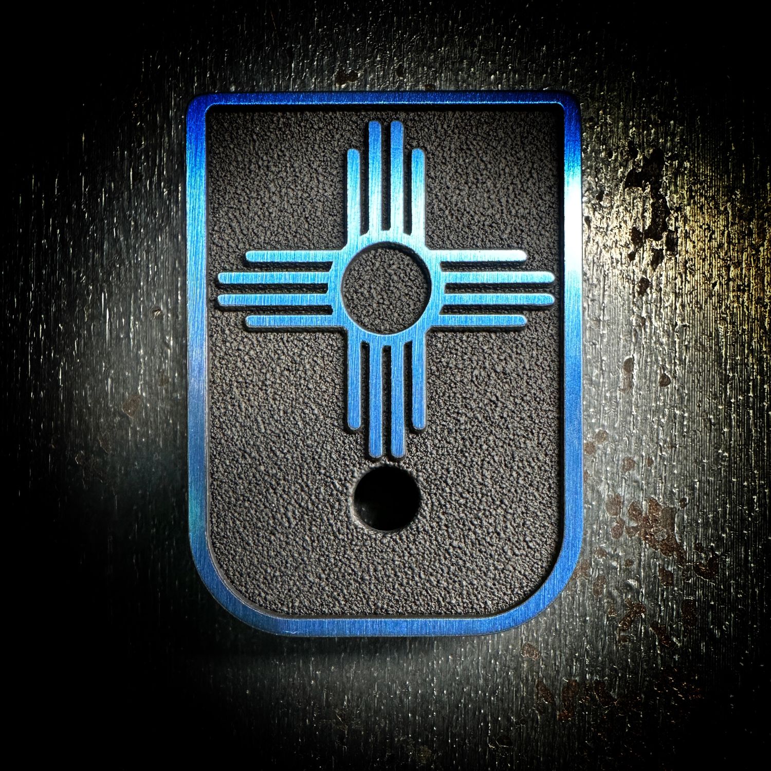 New Mexico Mag 3D - Titanium - Cerakoted Deep Engraved Blue