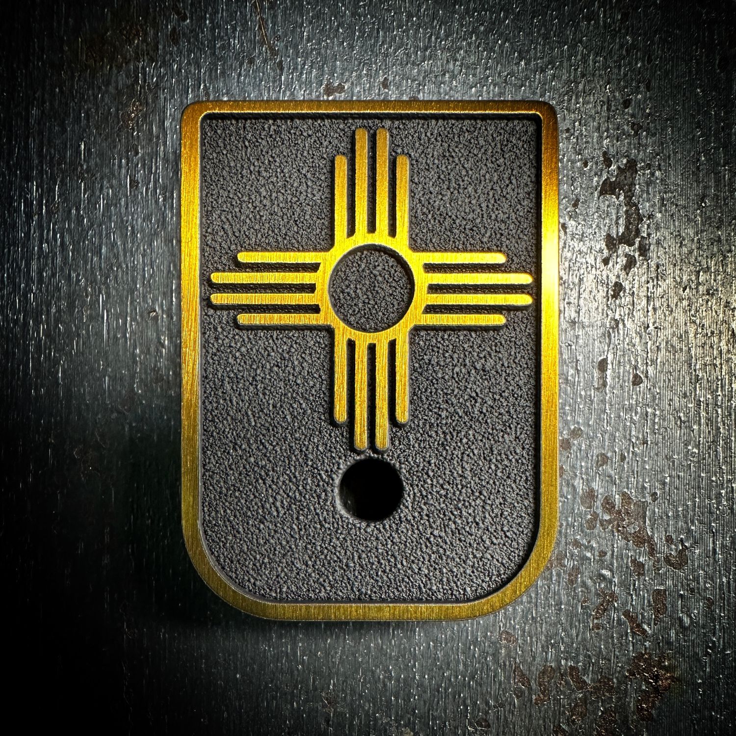 New Mexico Mag 3D - Titanium - Cerakoted Deep Engraved Gold
