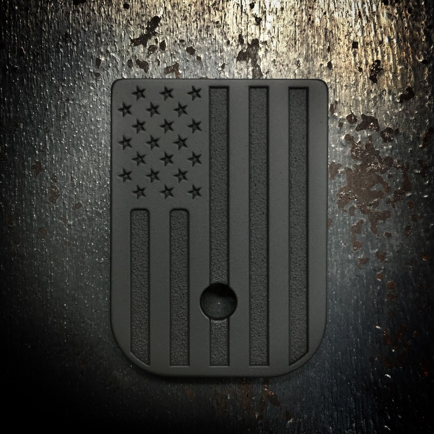 American Flag Mag - Titanium - Deep Engraved Blackout
