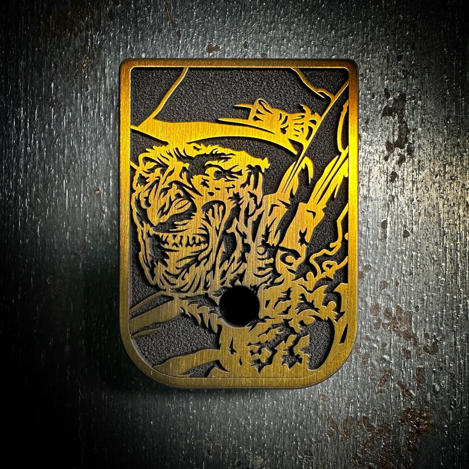 Freddy Mag 3D - Titanium - Cerakoted Deep Engraved Gold