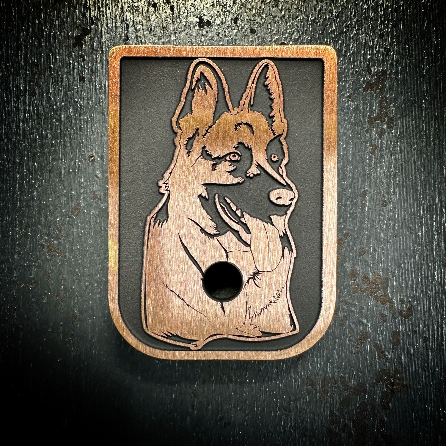 German Shepherd Mag 3D - Copper - Cerakoted Deep Engraved Brushed