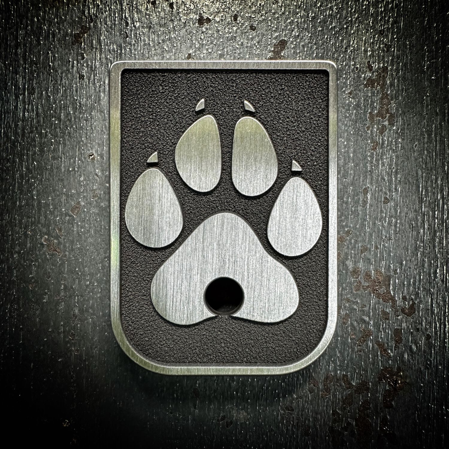 Dog Paw Mag 3D - Titanium - Cerakoted Deep Engraved Brushed