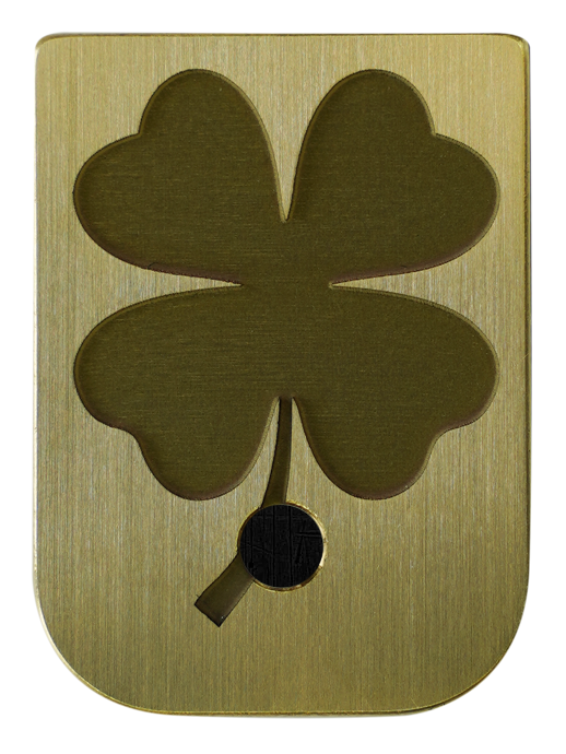 4 Leaf Clover Mag - Brass - Deep Engraved Brushed