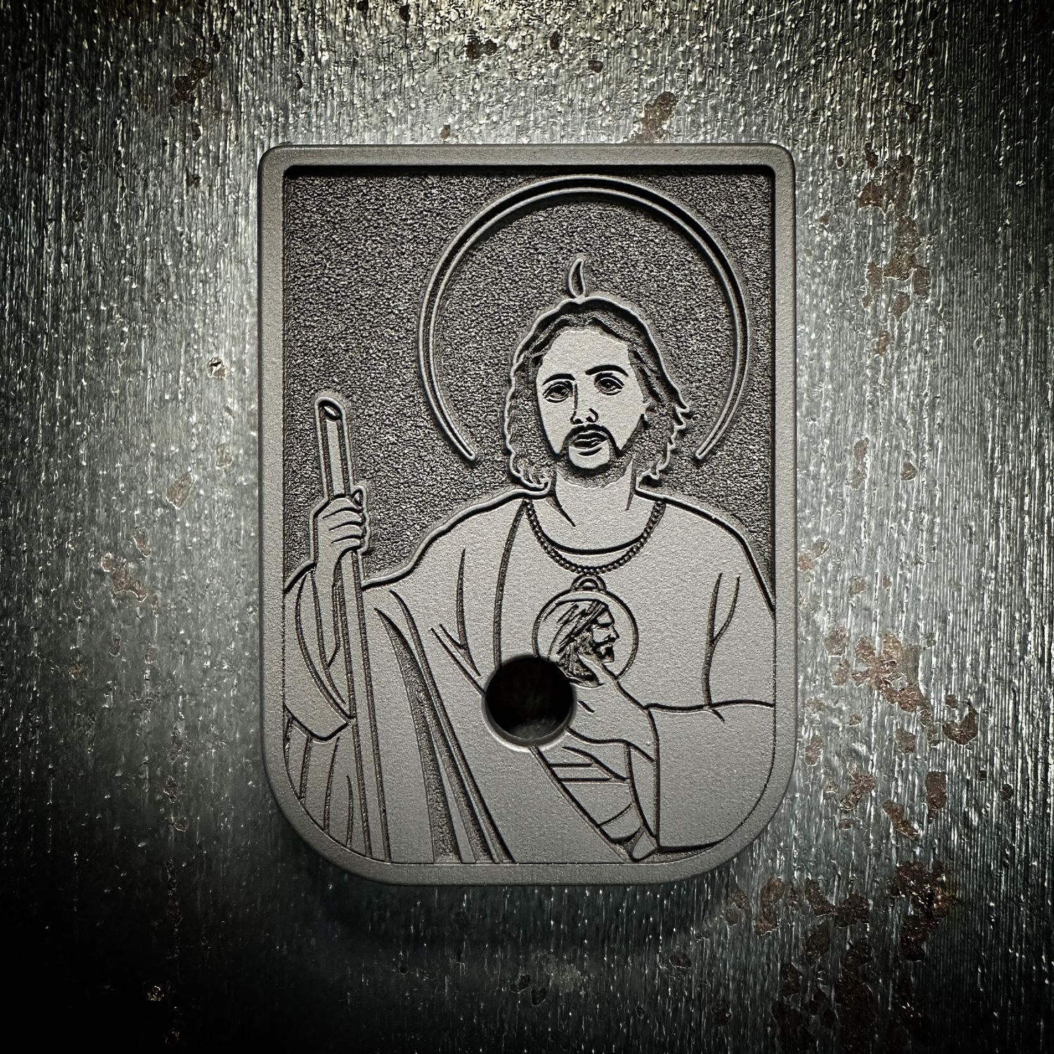 St. Jude Mag 3D - Titanium - Cerakoted Deep Engraved Blackout