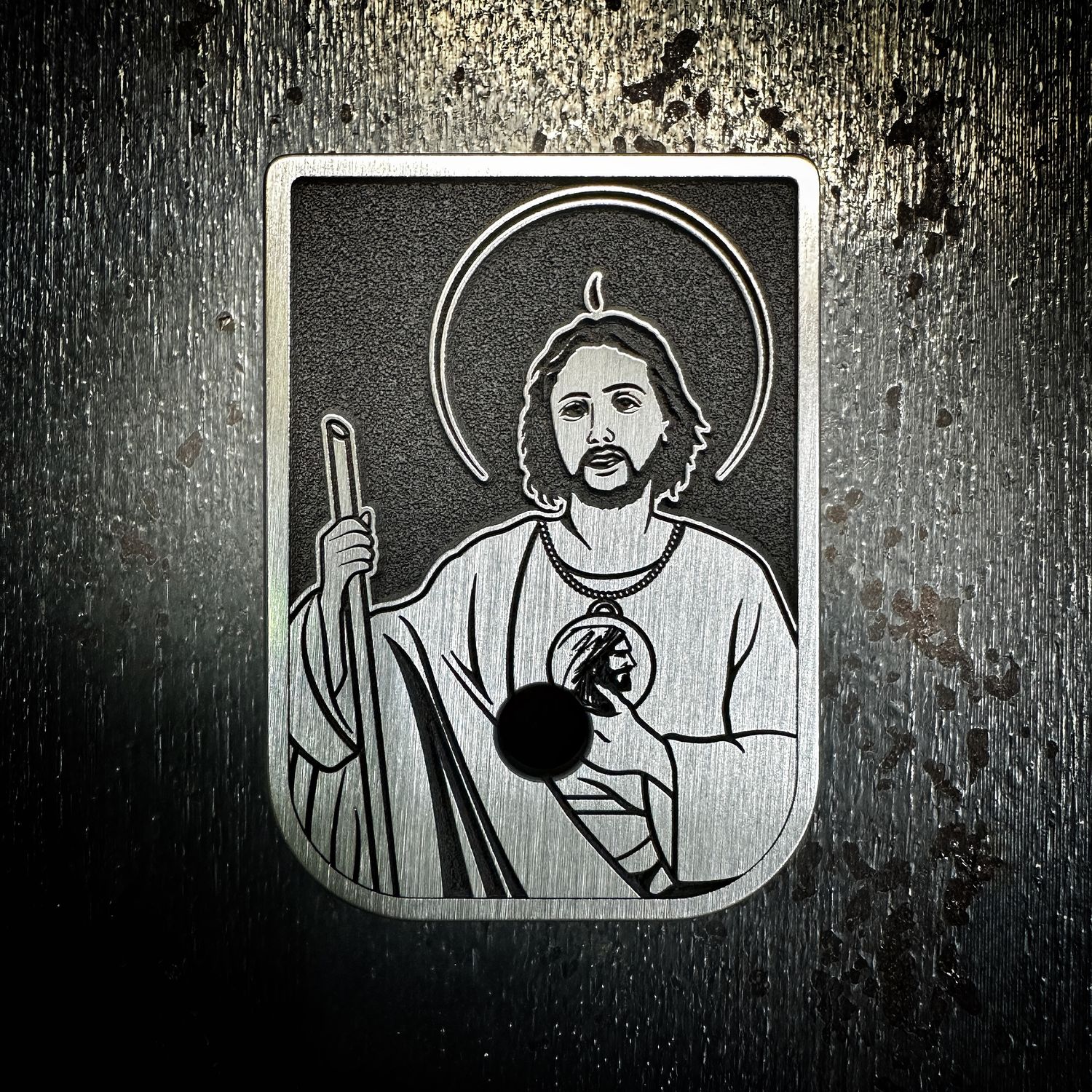St. Jude Mag 3D - Titanium - Cerakoted Deep Engraved Brushed