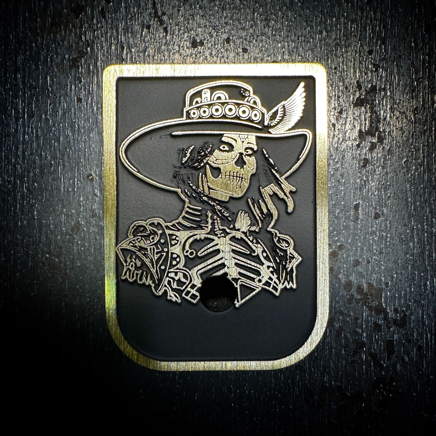 Day of the Dead Woman Mag 3D - Brass - Cerakoted Deep Engraved Brushed