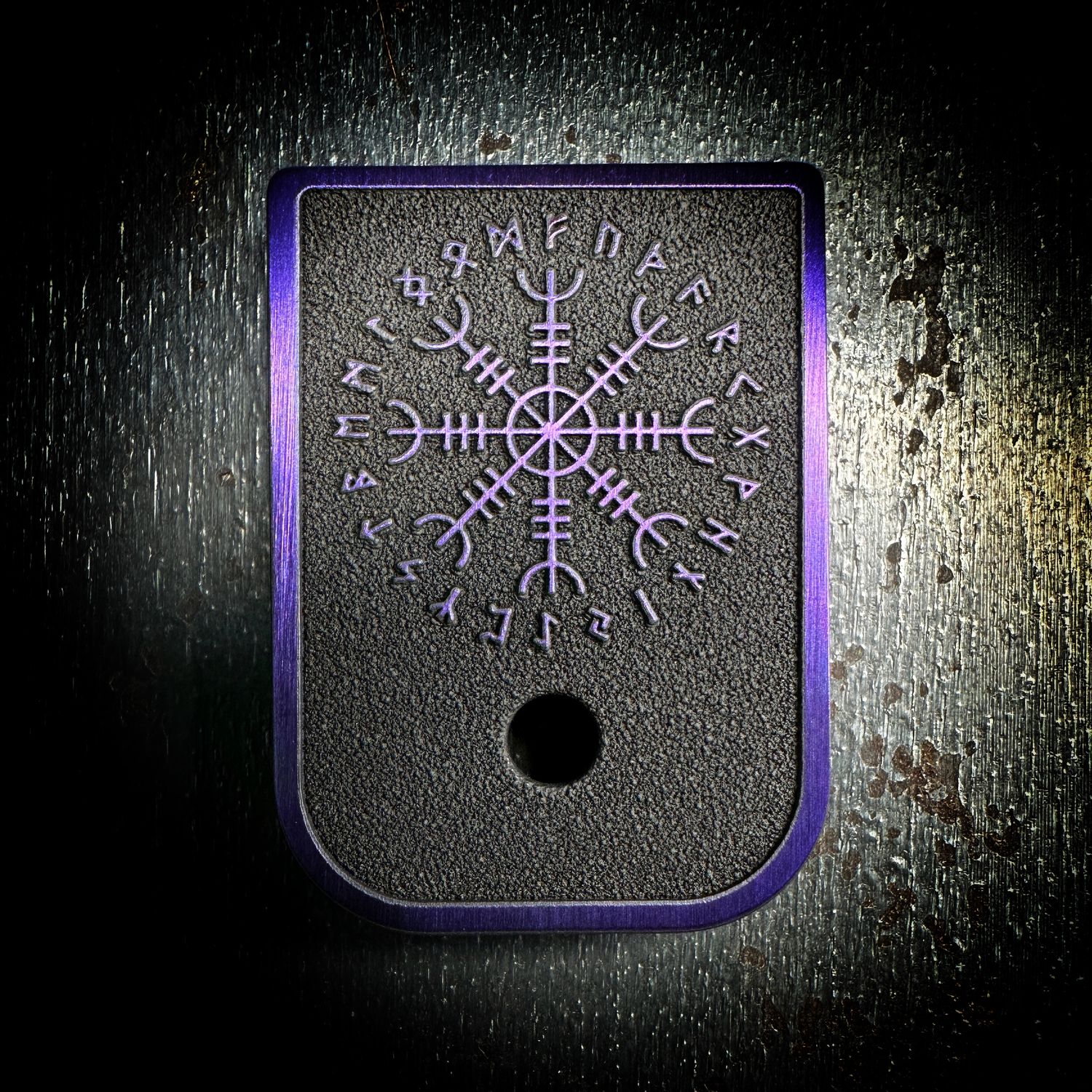 Helm of Awe Mag 3D - Titanium - Cerakoted Deep Engraved Purple