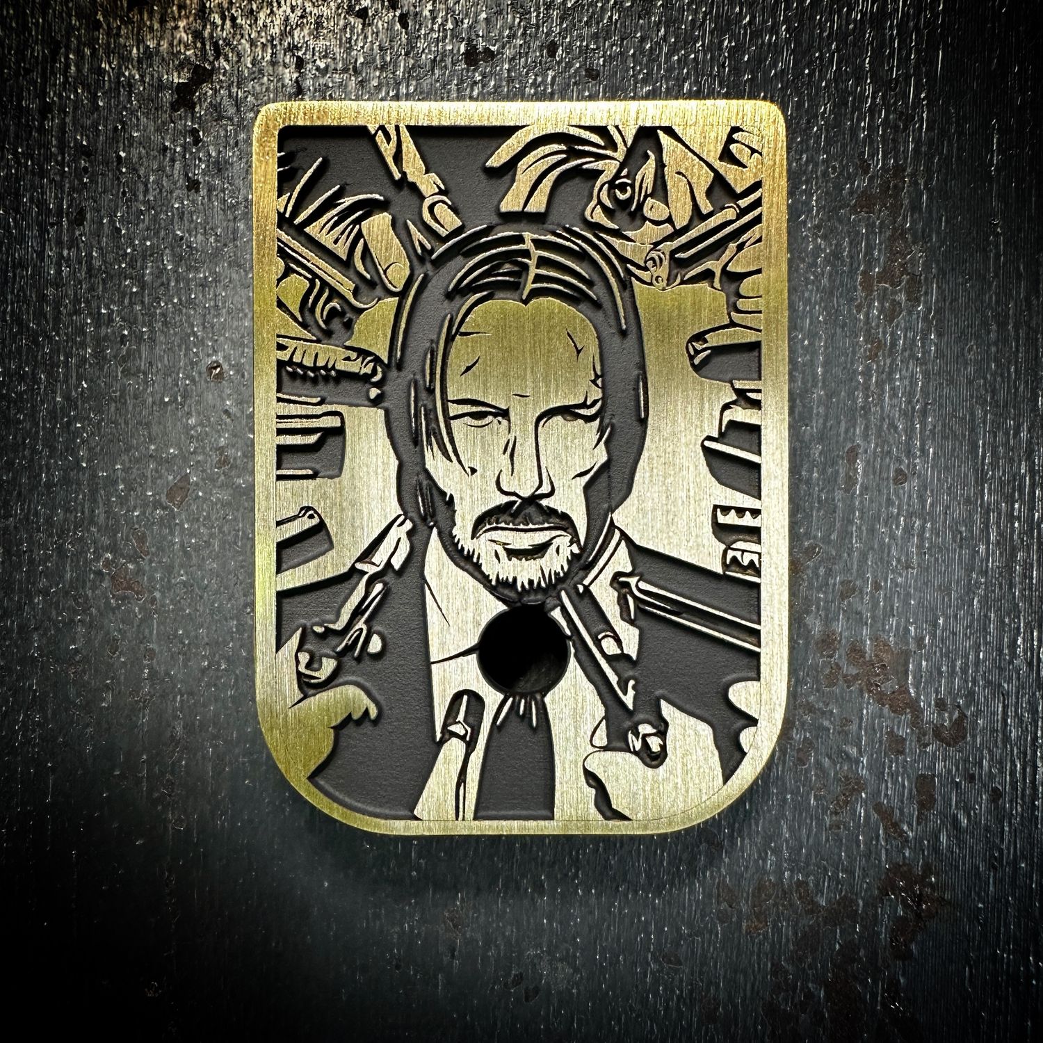 John Wick Mag 3D - Brass - Cerakoted Deep Engraved Brushed