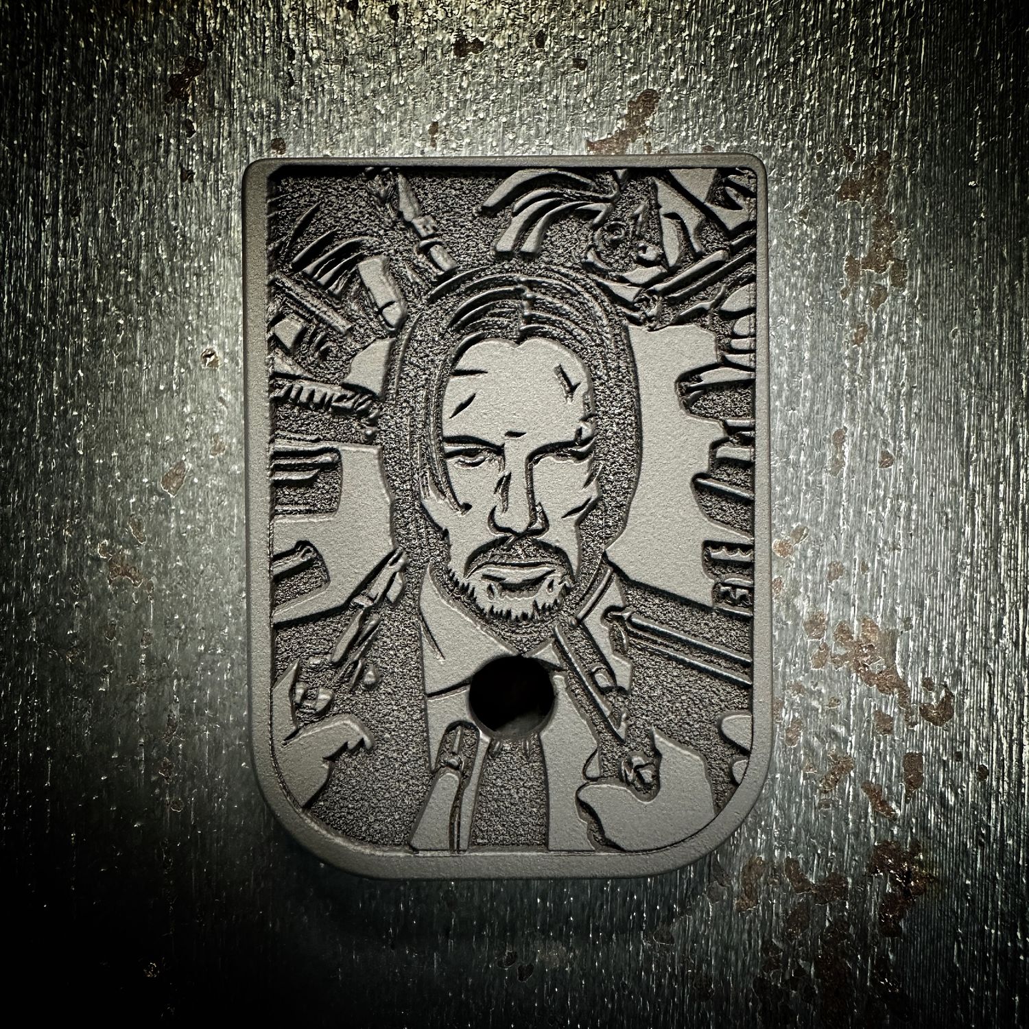 John Wick Mag 3D - Titanium - Cerakoted Deep Engraved Blackout