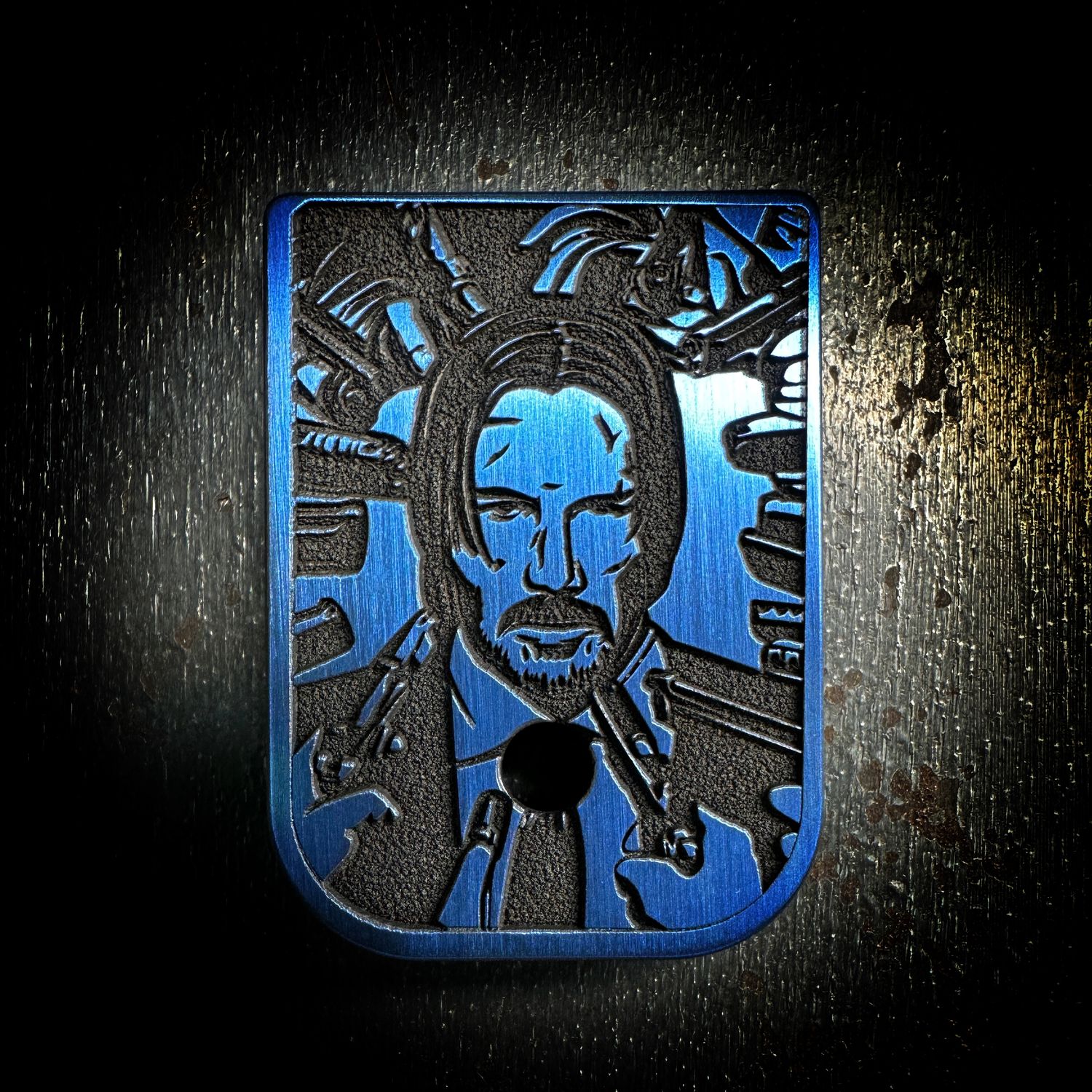 John Wick Mag 3D - Titanium - Cerakoted Deep Engraved Blue