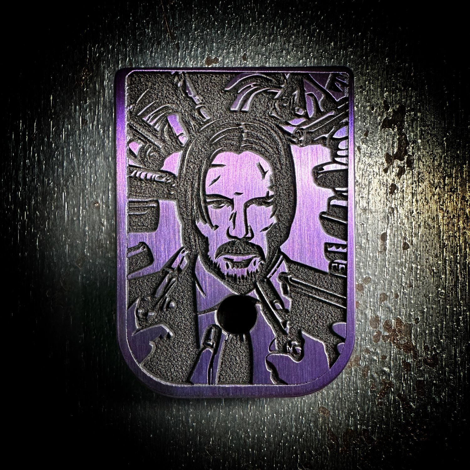 John Wick Mag 3D - Titanium - Cerakoted Deep Engraved Purple