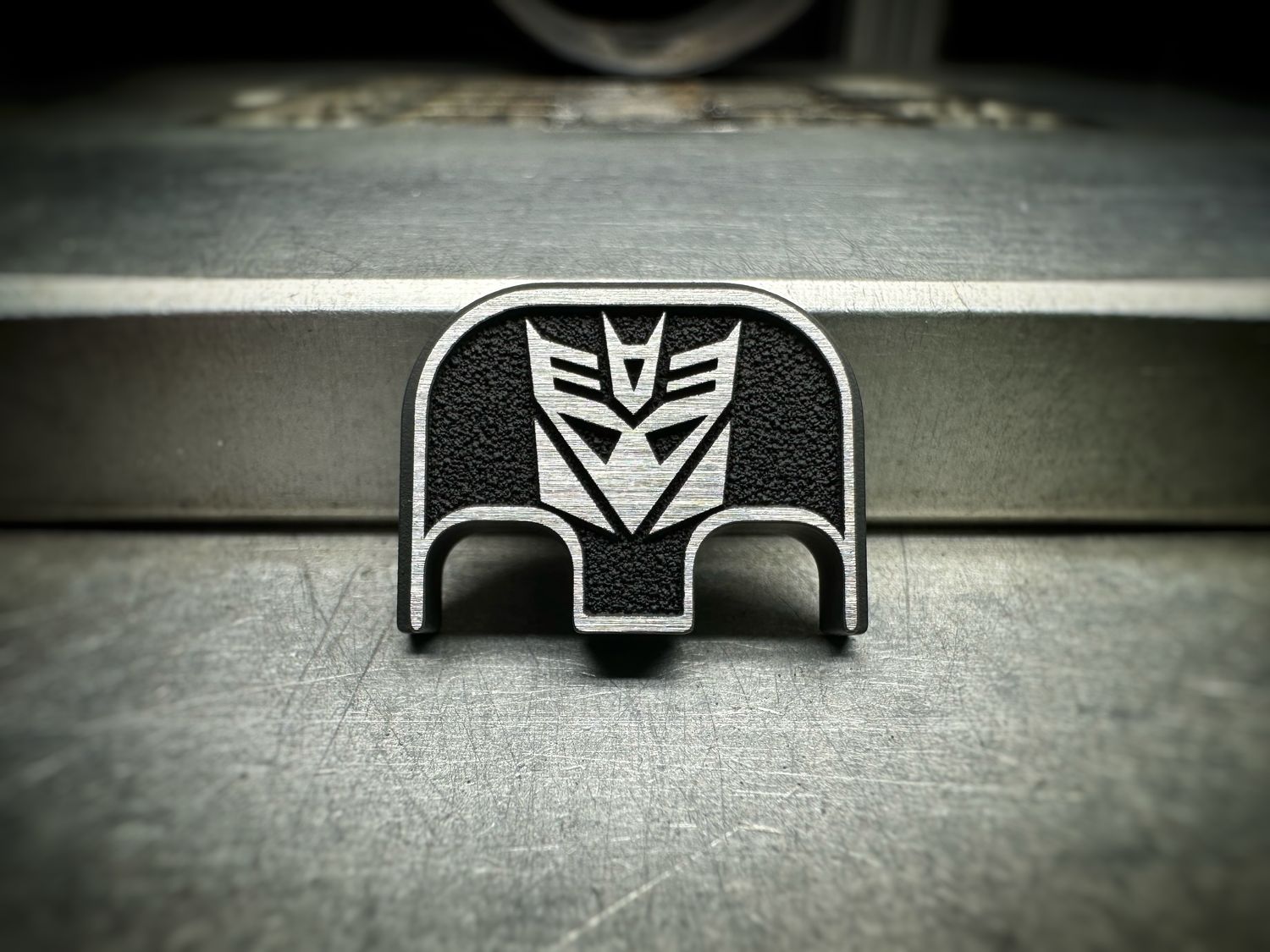 Decepticon 3D - Titanium - Cerakoted Deep Engraved Brushed