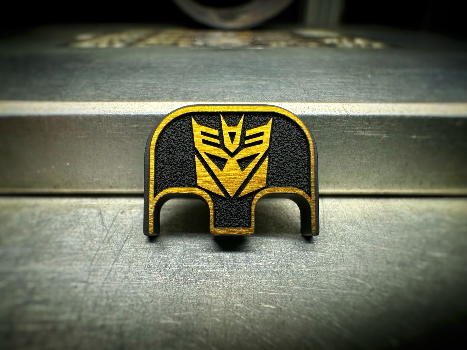 Decepticon 3D - Titanium - Cerakoted Deep Engraved Gold