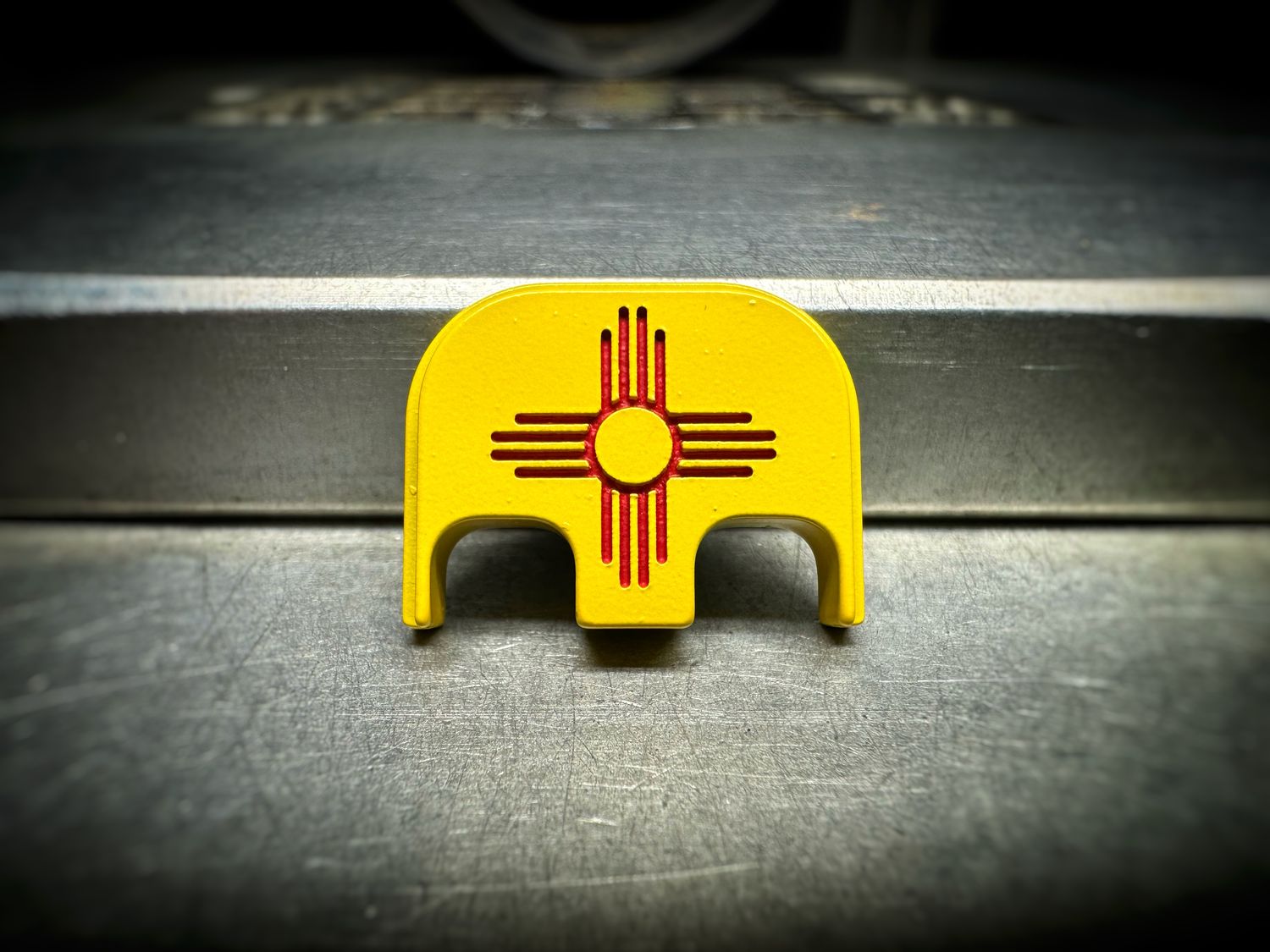 New Mexico Flag  - Deep Engraved Yellow w/ Red Fill
